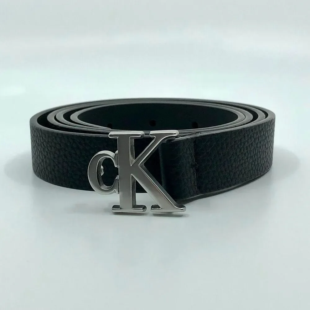 Women's Calvin Klein Women's Black Faux Leather Belt, 38–44 Inches, X7G9A493